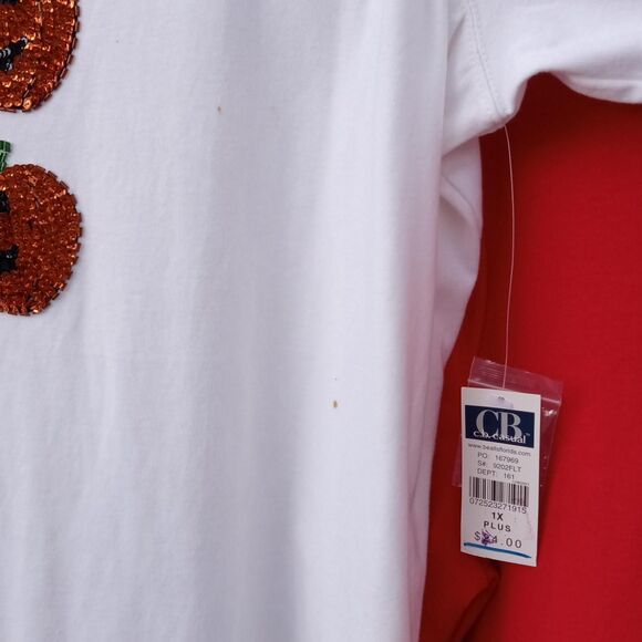 Three Ladies 1X Holiday Tops, Halloween, Christmas and July 4th. - Picture 5 of 7